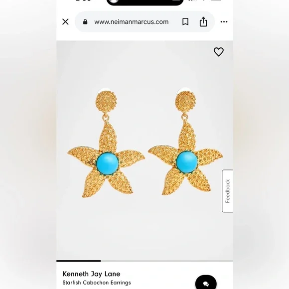 NWT Kenneth Jay Lane starfish earrings - Picture 1 of 6